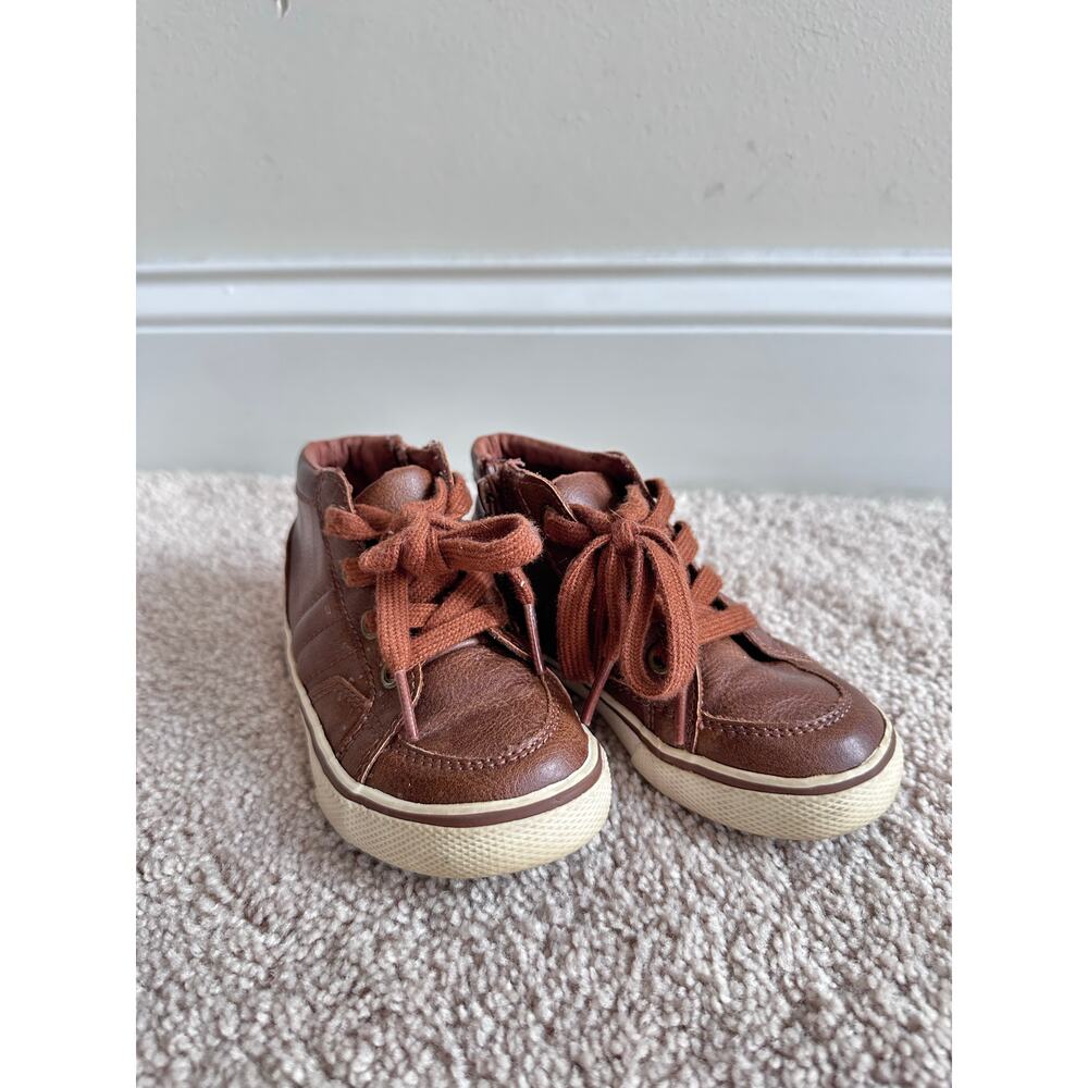 Cat & Jack boys brown boot sneakers, size 9